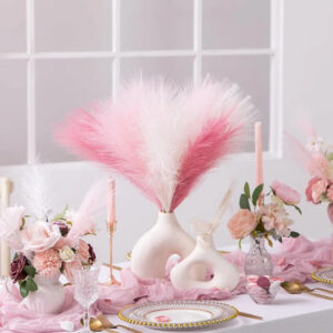 Pampas artificiale di colore bianco/rosa/beige