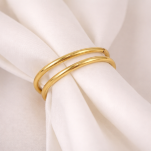 Anello portatovagliolo. Spirale dorata