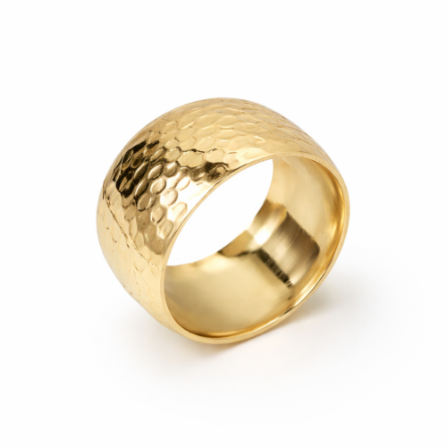 Anello portatovagliolo. Metallo dorato spesso