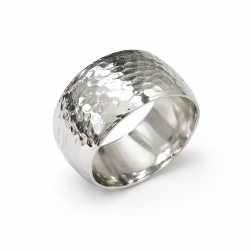 Anello portatovagliolo. Metallo colore argento spesso