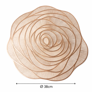 Decorazione sottopiatto. Fiore di Rosa dorati. 38cm