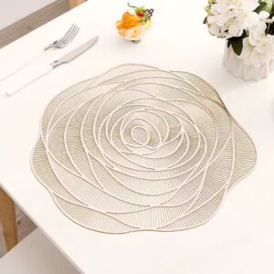 Decorazione sottopiatto. Fiore di Rosa dorati. 38cm