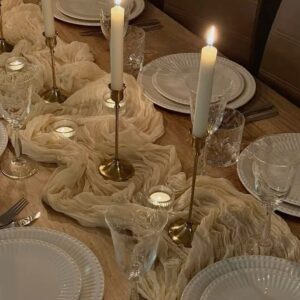 Set di 3 porta candele a forma di cono dorati (23-20-16cm)