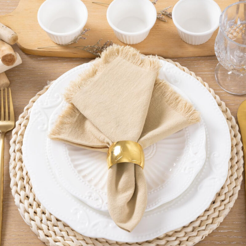 Tovagliolo di stoffa morbido 30*30cm. Beige