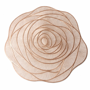 Decorazione sottopiatto. Fiore di Rosa dorati. 38cm