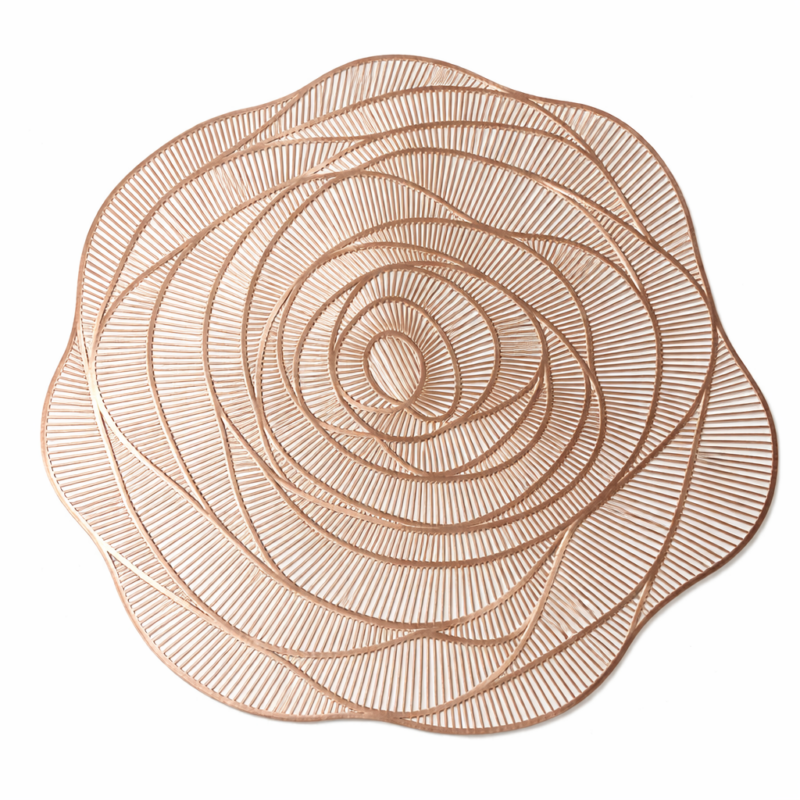 Decorazione sottopiatto. Fiore di Rosa dorati. 38cm