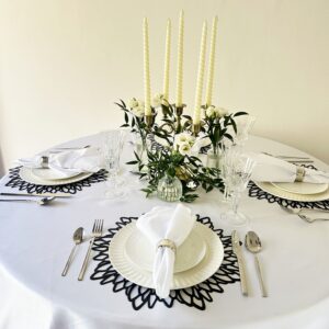 Decorazione sottopiatto. Fiore Nero. 38cm