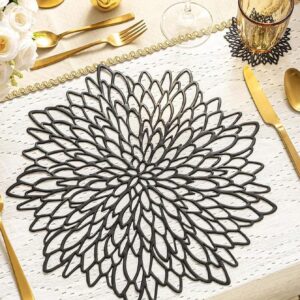 Decorazione sottopiatto. Fiore Nero. 38cm