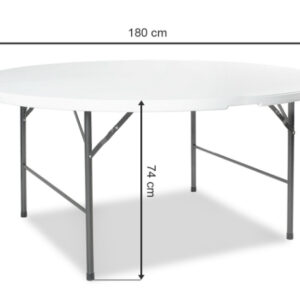Tavolo rotondo pieghevole 180 cm (10-12 persone)