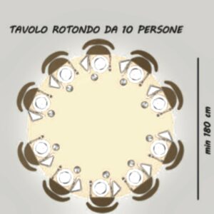 Tavolo rotondo pieghevole 180 cm (10-12 persone)