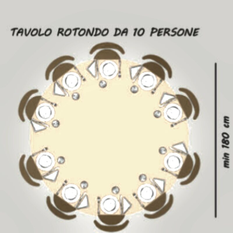Tavolo rotondo pieghevole 180 cm (10-12 persone)