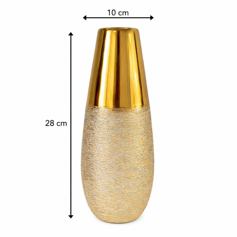 Vaso in ceramica dorato h 28cm