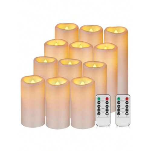 Set di 4 candele LED spesse (10-12,5-15-17,5cm)