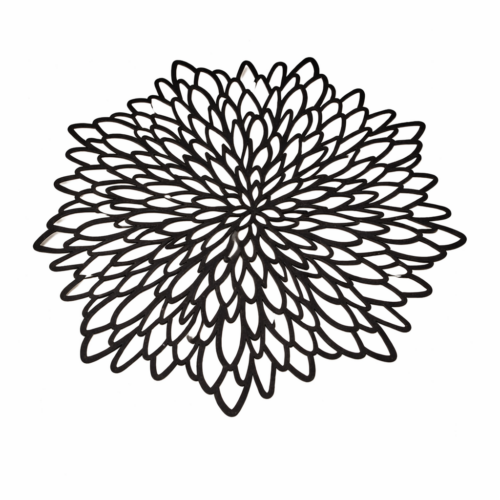Decorazione sottopiatto. Fiore Nero. 38cm