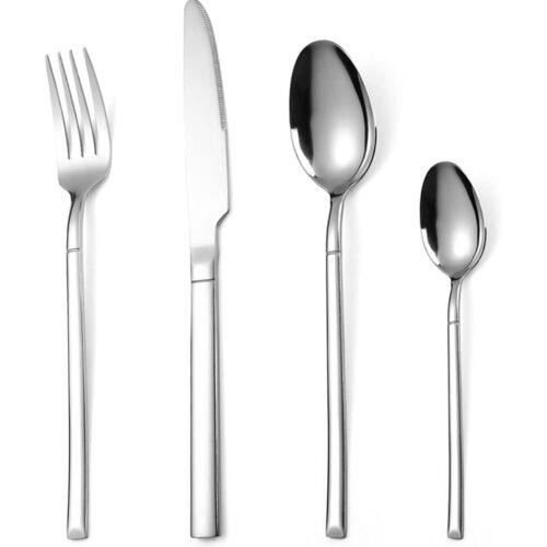 Set di posate di 4 pezzi. Argento