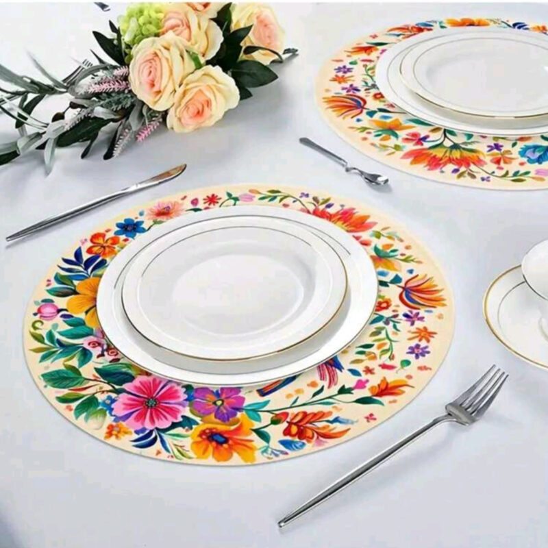 Decorazione sottopiatto. Fiori multicolori 37cm
