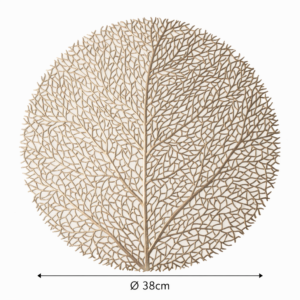 Decorazione sottopiatto. Rami dorati. 38cm