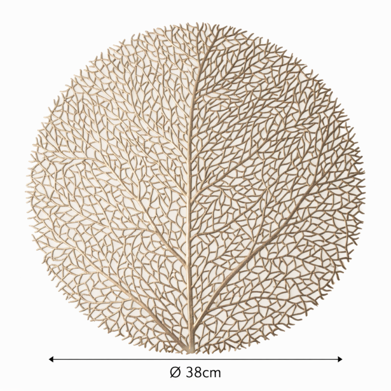Decorazione sottopiatto. Rami dorati. 38cm