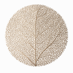 Decorazione sottopiatto. Rami dorati. 38cm
