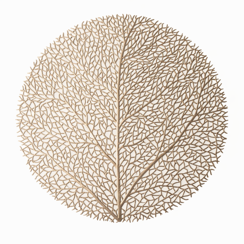 Decorazione sottopiatto. Rami dorati. 38cm