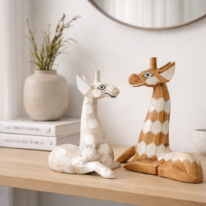 Decorazione 2 giraffe h 40cm