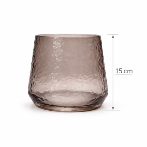 Vaso in vetro grigio piccolo h 15cm