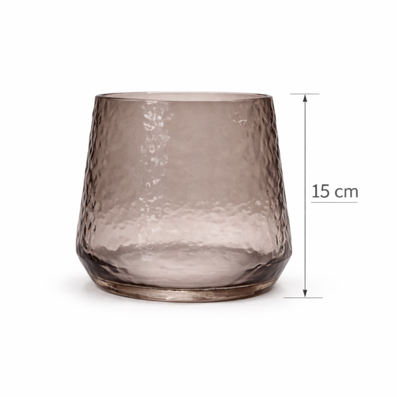Vaso in vetro grigio piccolo h 15cm
