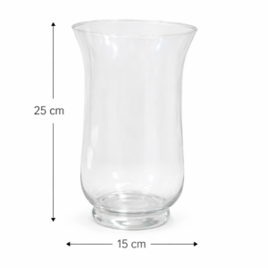Vaso per candele in vetro h 25cm