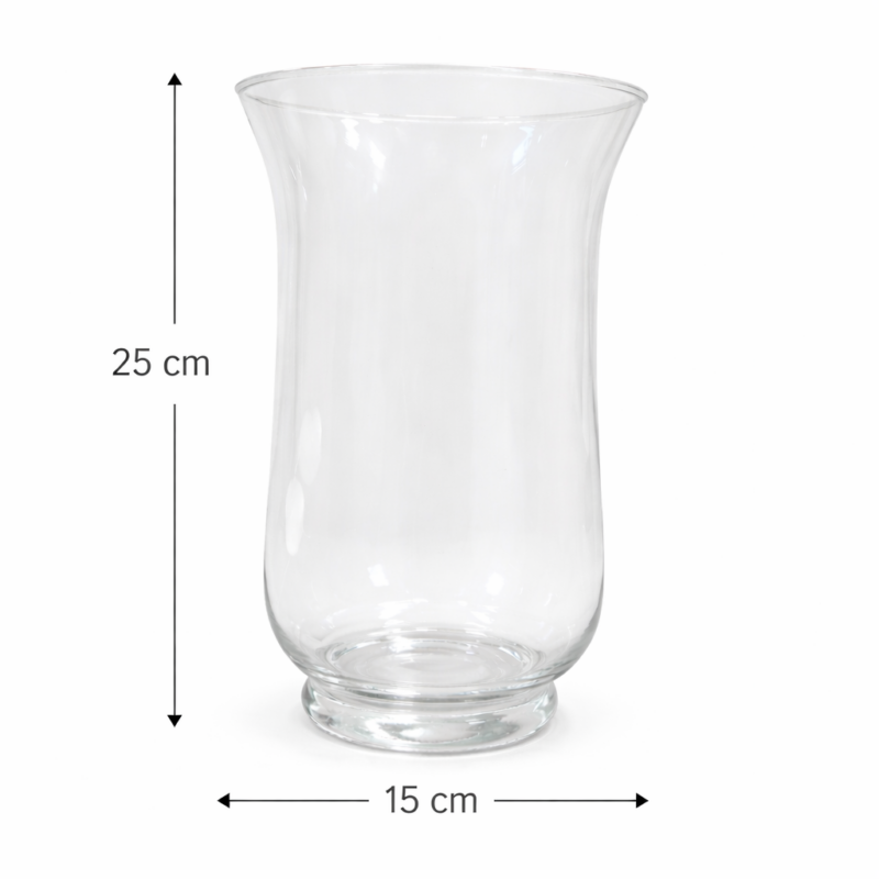 Vaso per candele in vetro h 25cm